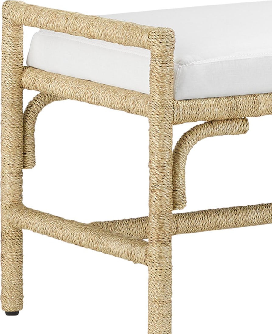 Currey Olisa Natural Bench Muslin Abaca Rope Transitional 54": Currey Olisa Natural Bench Muslin Abaca Rope Transitional 54" Introducing the Olisa Natural Bench, a stylish addition to your home decor. This beautifully crafted bench features a unique combination o