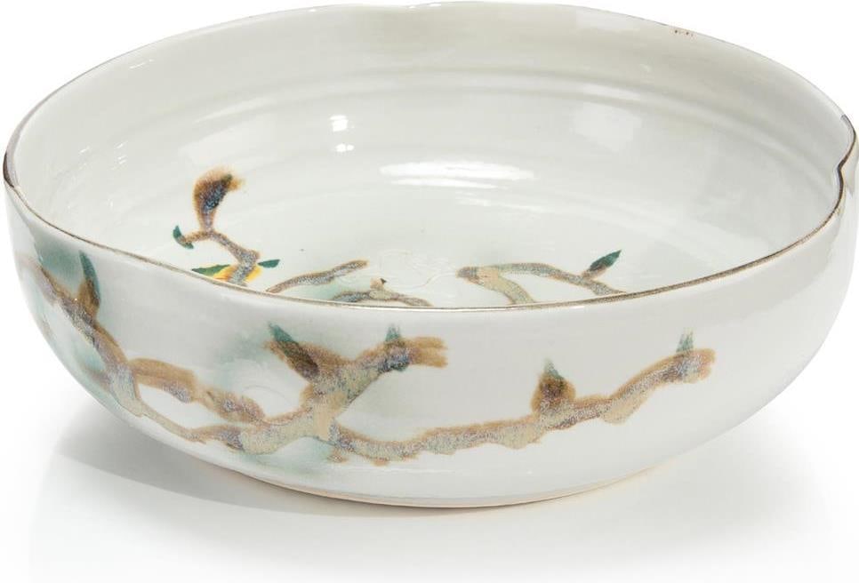 John-Richard Chinese Style Yellow Teal Porcelain Bowl: John-Richard Chinese Style Yellow Teal Porcelain Bowl Add a touch of elegance to your home with this vibrant yellow and teal decor bowl. This exquisite piece, crafted from porcelain, features a stunni