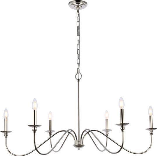 Elegant Lighting Rohan 42 Inch Adjustable Nickel Bowl Chandelier: Elegant Lighting Rohan 42 Inch Adjustable Nickel Bowl Chandelier Illuminate your space with the stunning Rohan 42" Nickel Chandelier, designed to bring a touch of elegance and sophistication. Featurin