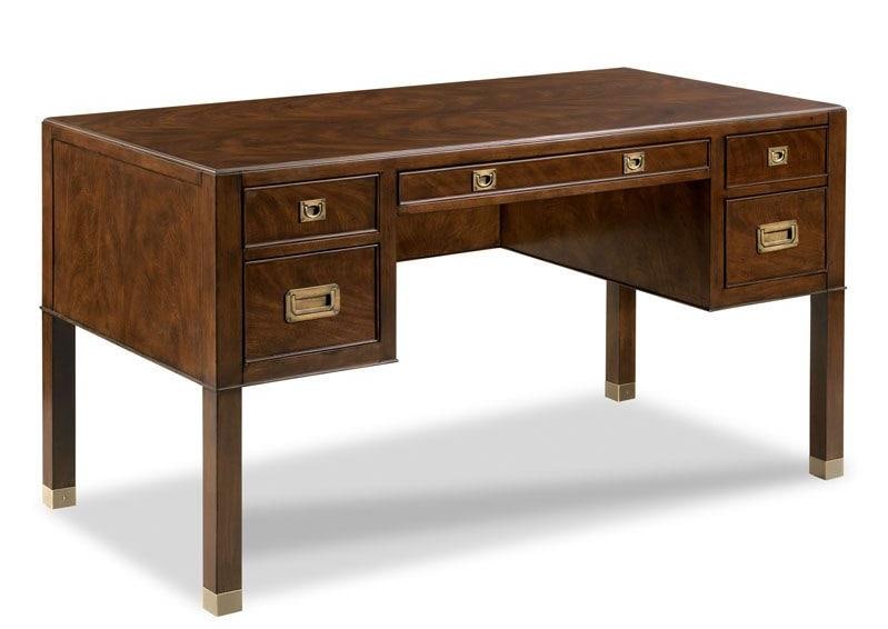 Woodbridge Montserrat Campaign Desk 19th C English Style: Woodbridge Montserrat Campaign Desk 19th C English Style Discover the charm of the Elegant English Campaign Desk, crafted from Montserrat wood in a beautiful antique or vintage style. This exquisite d