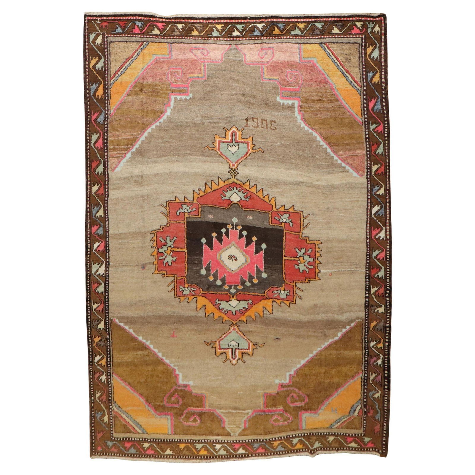 Antique 1906 Turkish Kars Rug Hand-Knotted Wool 93 x 134 in (1 of 9)