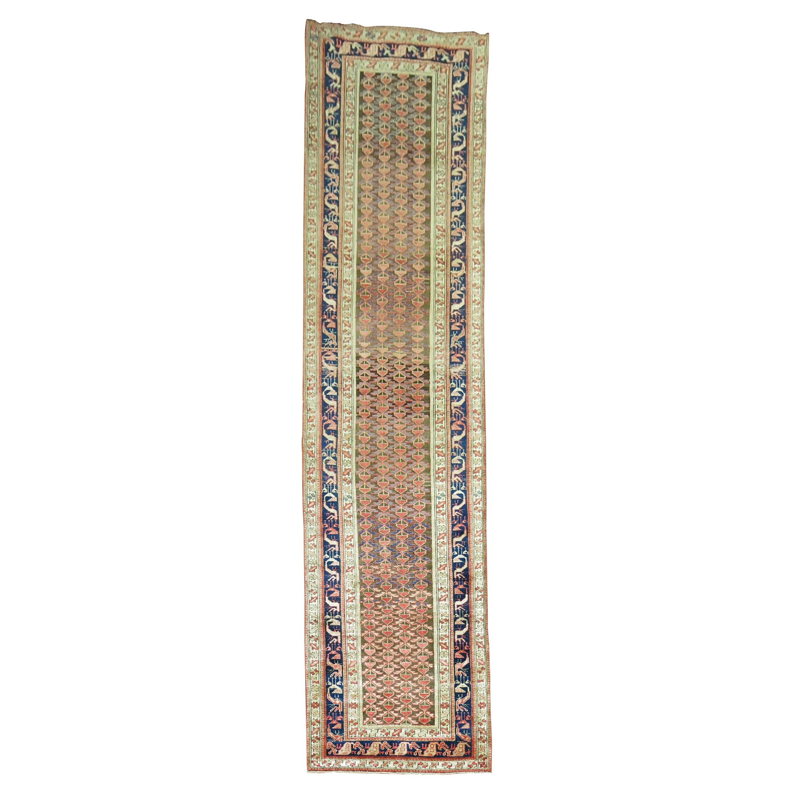 1930s Persian Malayer Tribal Wool Long Runner 45in x 183in (1 of 8)