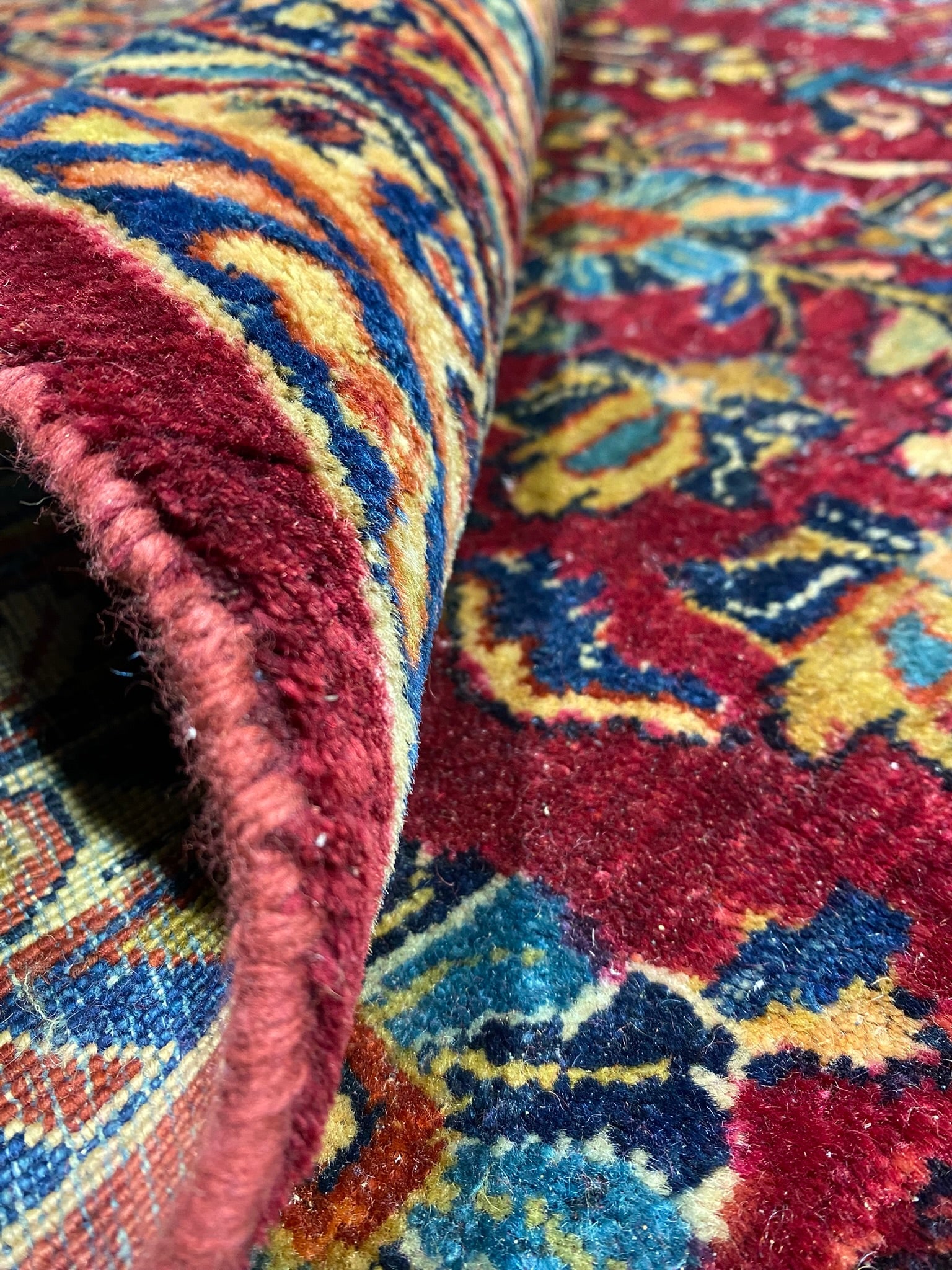 Authentic Antique Persian Sarouk Rug 10.1 x 17.6 ft 1930s - 11