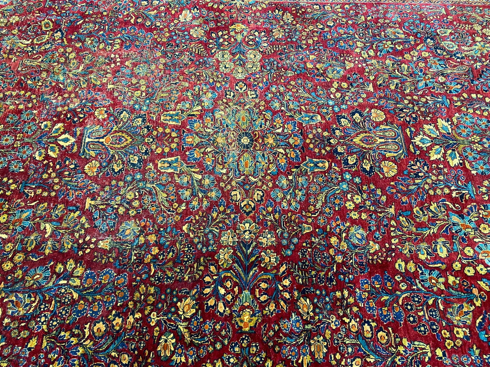Authentic Antique Persian Sarouk Rug 10.1 x 17.6 ft 1930s - 3
