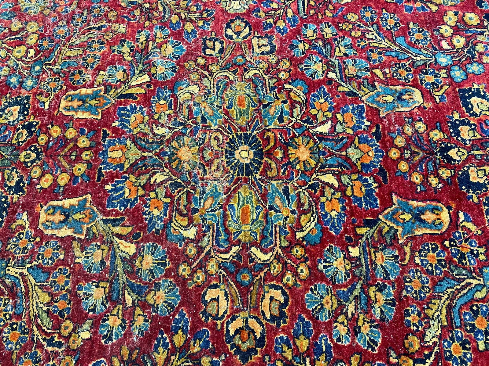 Authentic Antique Persian Sarouk Rug 10.1 x 17.6 ft 1930s - 8