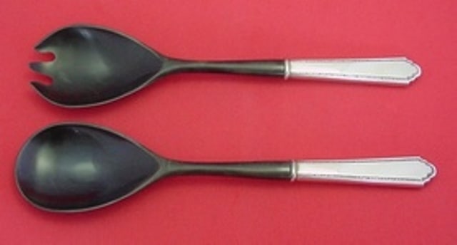 Lunt William and Mary Sterling Silver Salad Serving Set 2pc 11in (1 of 1)