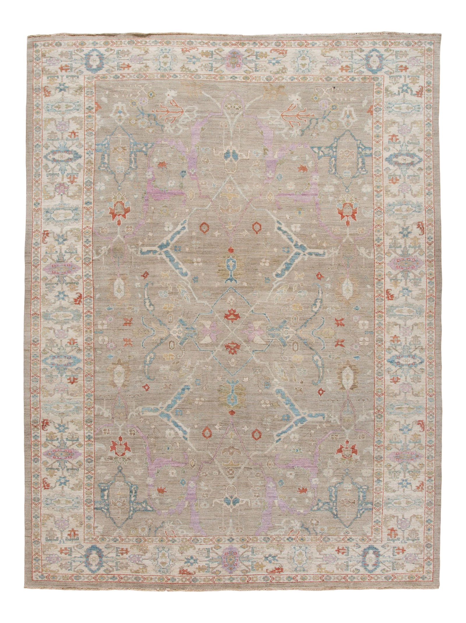 Contemporary Hand-Knotted Sultanabad Wool Rug 9'10 x 13'4 Beige: Contemporary Hand-Knotted Sultanabad Wool Rug 9'10 x 13'4 Beige Enhance your living space with this stunning 21st Century Modern Sultanabad Wool Rug. Crafted from hand-knotted wool, this beautiful con