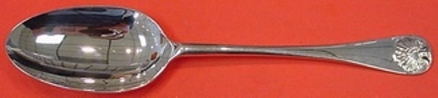 Stieff Williamsburg Shell Sterling Silver Serving Spoon 8.25": Stieff Williamsburg Shell Sterling Silver Serving Spoon 8.25" Experience elegance with the Williamsburg Shell serving spoon by Stieff. Crafted from high-quality sterling silver, this 8 1/4" spoon feat