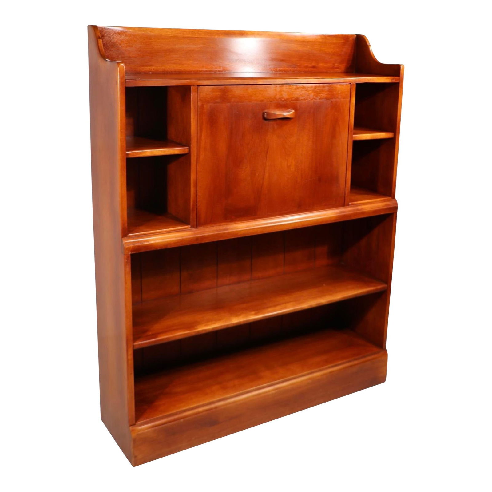 Cushman Colonial 1950s Drop Front Desk and Bookcase: Cushman Colonial 1950s Drop Front Desk and Bookcase This exquisite combination bookshelf and drop front desk is part of the highly sought-after Cushman Colonial series, dating back to the 1950s. It fe