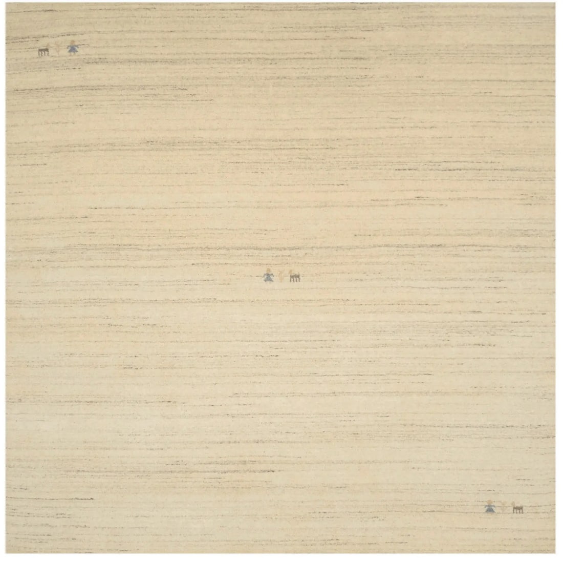 Oatmeal Tribal Style 6'x6' Hand-Loomed Wool Modern Square Rug: Oatmeal Tribal Style 6'x6' Hand-Loomed Wool Modern Square Rug Enhance your living space with this Oatmeal Color Tribal Style Foyer Decor Rug. Measuring 6'0" x 6'0" feet, this modern square rug feature