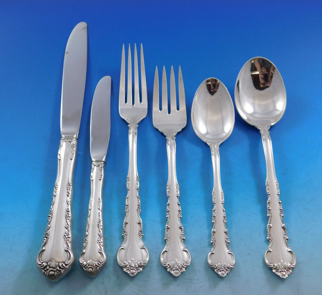 Towle Peachtree Manor Sterling Silver Flatware Set for 8 52 Pieces: Towle Peachtree Manor Sterling Silver Flatware Set for 8 52 Pieces Enhance your dining experience with this exquisite Peachtree Manor flatware set by Towle, crafted from high-quality sterling silver (