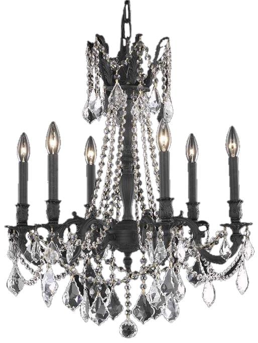 Elegant Lighting Rosalia Dark Bronze Bowl Chandelier 6-Light: Elegant Lighting Rosalia Dark Bronze Bowl Chandelier 6-Light Illuminate your space with this stunning Austro-Hungarian Inspired Dark Bronze Chandelier, featuring a beautiful bowl design. This exquisit