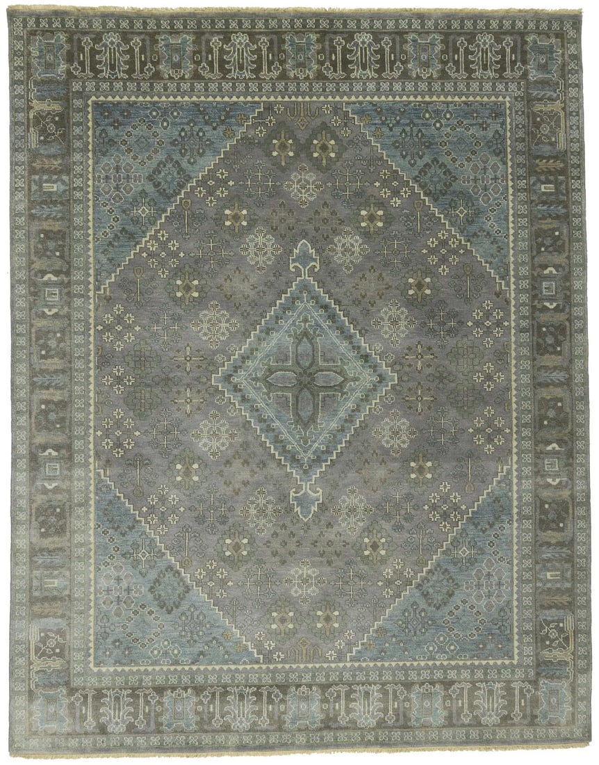 Handmade Tribal Geometric Wool Rug 7'10 x 9'11 Modern Living Room Decor: Handmade Tribal Geometric Wool Rug 7'10 x 9'11 Modern Living Room Decor Enhance your living space with this stunning Handmade Tribal Geometric Oriental Rug, measuring 7'10" x 9'11". This beautiful are
