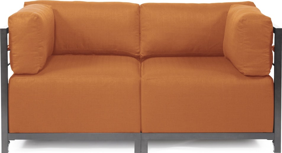 Howard Elliott Contemporary Seascape Patio Loveseat Orange Finish: Howard Elliott Contemporary Seascape Patio Loveseat Orange Finish Elevate your outdoor space with this Steel Frame Seascape Patio Loveseat, designed for both comfort and style. This contemporary loves