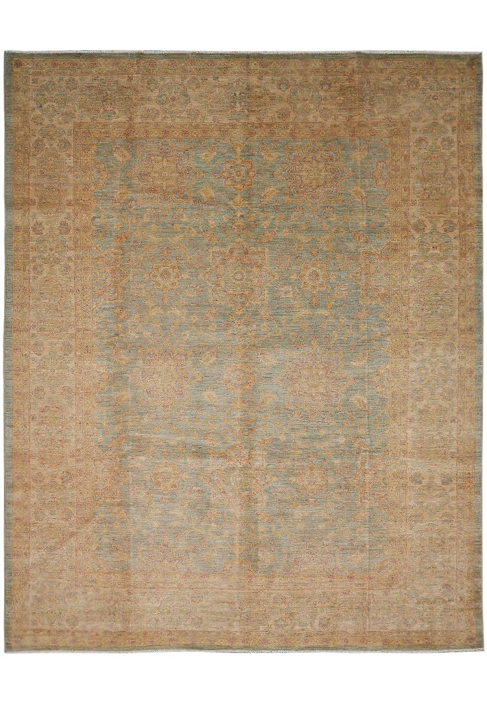 8 x 9.9 Chobi Peshawar Hand-Knotted Natural Wool Area Rug Warm Neutral Colors: 8 x 9.9 Chobi Peshawar Hand-Knotted Natural Wool Area Rug Warm Neutral Colors Free continental US Shipping This hand-knotted Chobi Peshawar area rug is crafted from natural wool and features a warm ne