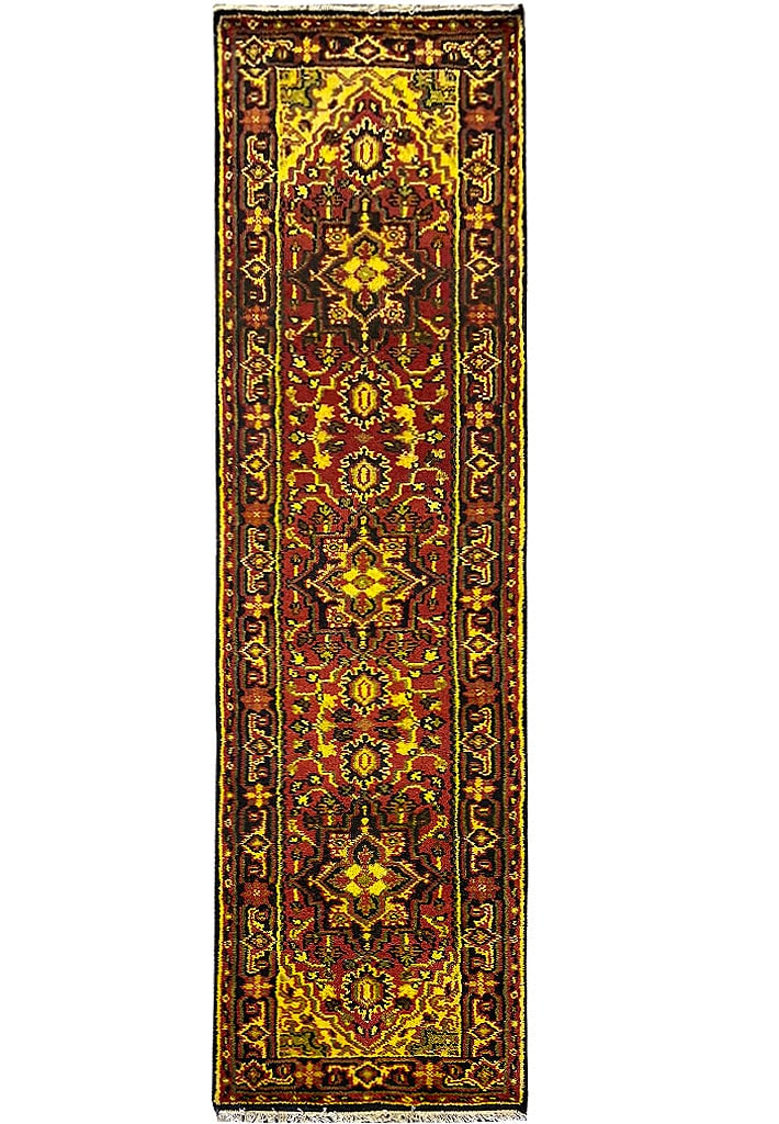 10' New Heriz Handmade Wool Runner Rug 2.6 x 9.10 Feet: 10' New Heriz Handmade Wool Runner Rug 2.6 x 9.10 Feet Free continental US Shipping Introducing an exquisite 10' New Heriz Runner Handmade Wool Rug, a perfect blend of timeless elegance and expert cra