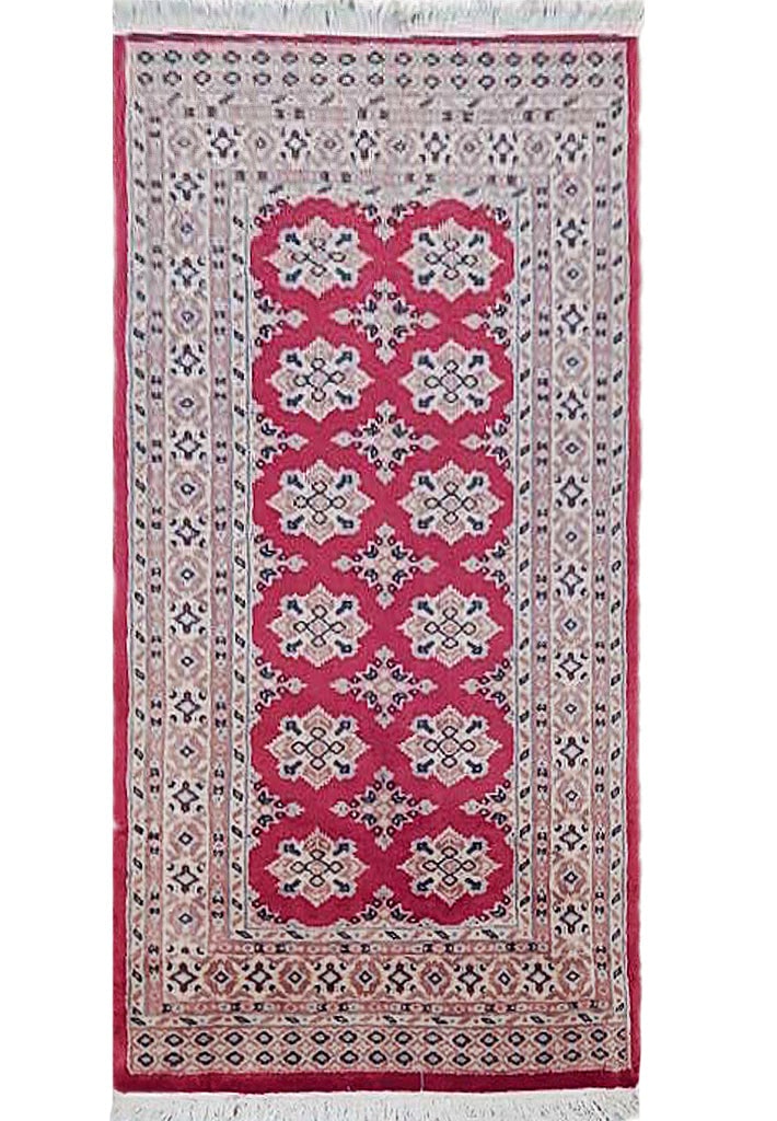 3'1" x 4'11" Hand-Knotted Red Jaldar Bokhara Rug from Pakistan: 3'1" x 4'11" Hand-Knotted Red Jaldar Bokhara Rug from Pakistan Free continental US Shipping Enhance your living space with this exquisite 3.1 x 4.11 Red Traditional Hand-knotted Jaldar Bokhara Rug. Ha