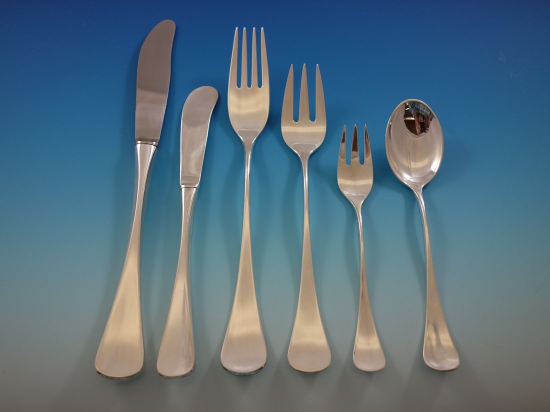 W&S Sorensen Patricia Danish Sterling Silver Flatware Set 37 Pcs with Storage Chest: W&S Sorensen Patricia Danish Sterling Silver Flatware Set 37 Pcs with Storage Chest Discover the elegance of the Patricia flatware set by W&S Sorensen, a stunning collection crafted from sterling silv