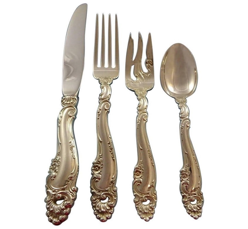 Gorham Decor Sterling Silver Flatware Set 36 Pieces for 8 with Storage Chest: Gorham Decor Sterling Silver Flatware Set 36 Pieces for 8 with Storage Chest Enhance your dining experience with this exquisite Decor by Gorham Sterling Silver Flatware Set, expertly crafted with a ti