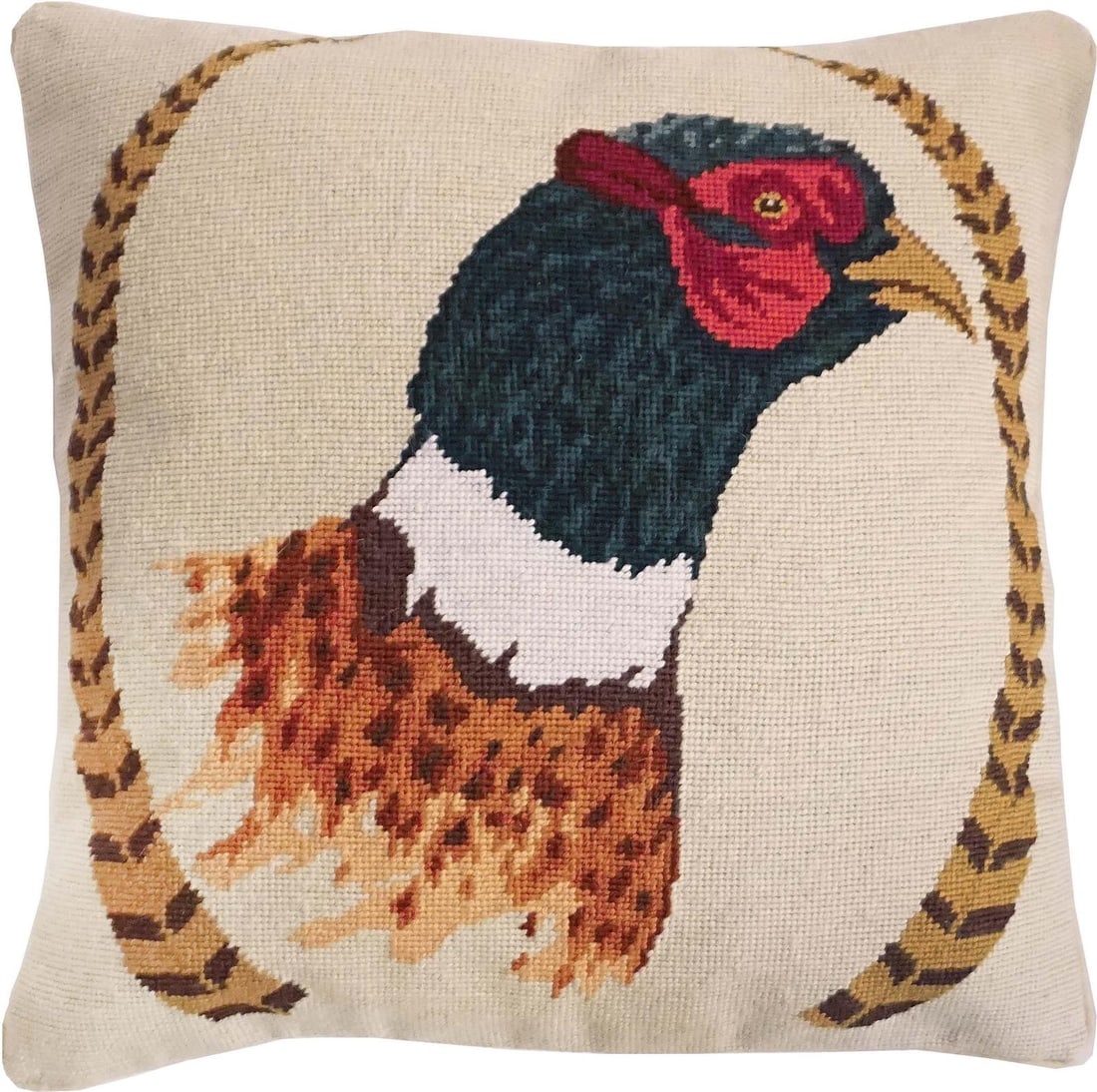 Handmade 18x18 Rustic Pheasant Pillow with Zippered Back (1 of 1)