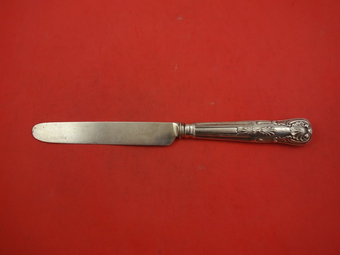 Robert Kersey Kings Pattern Sterling Silver Luncheon Knife 8 1/4" Monogrammed c.1793: Robert Kersey Kings Pattern Sterling Silver Luncheon Knife 8 1/4" Monogrammed c.1793 This exquisite luncheon knife, measuring 8 1/4 inches, is crafted from sterling silver and features a hollow handle