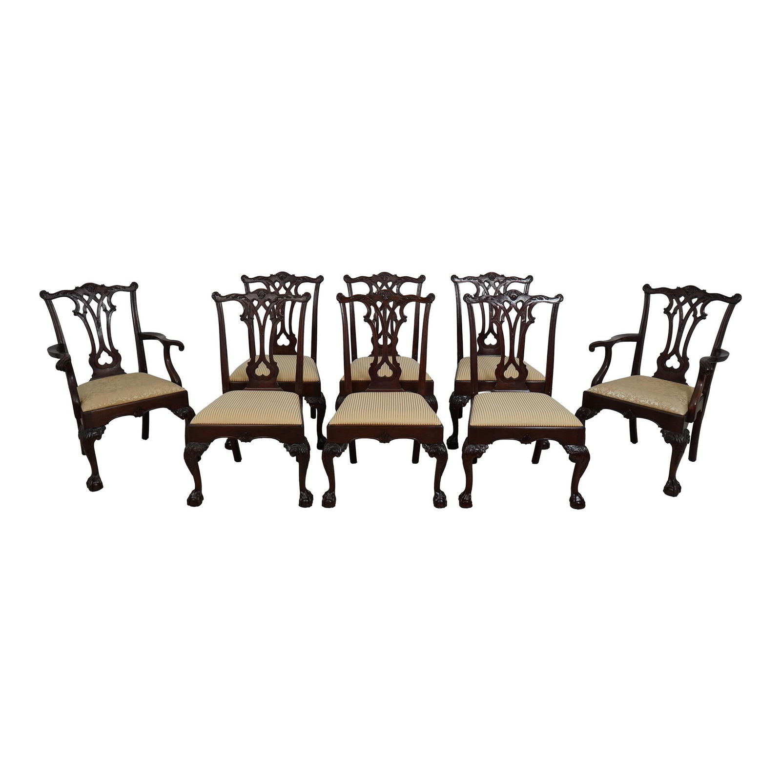 Elegant Set of 8 Stickley Mahogany Dining Chairs Chippendale Style (1 of 10)