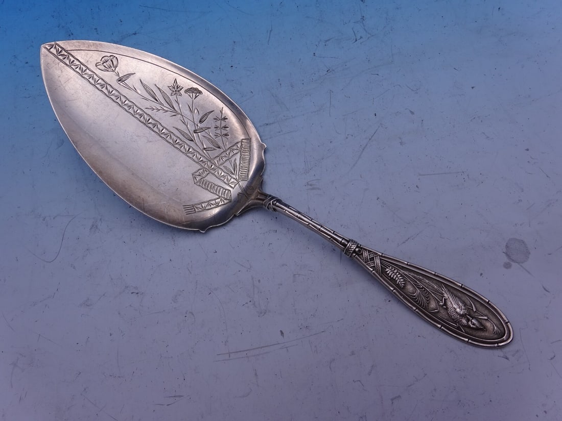 Whiting Japanese Sterling Silver Pie Server 8 3/4 Victorian Style: Whiting Japanese Sterling Silver Pie Server 8 3/4 Victorian Style This exquisite pie server from the Japanese pattern by Whiting Manufacturing Company showcases Victorian elegance. Crafted from sterli