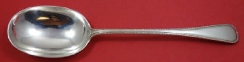 A. Dragsted Perlekant Sterling Silver 10 Inch Serving Spoon: A. Dragsted Perlekant Sterling Silver 10 Inch Serving Spoon This exquisite serving spoon features the elegant Perlekant, also known as Pearls, pattern by A. Dragsted. Crafted from high-quality sterlin