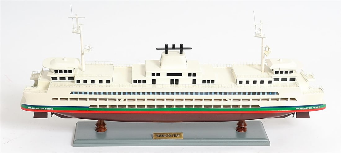 Handmade Nautical Washington Ferry Model in Ebony Mahogany and Rosewood (1 of 17)