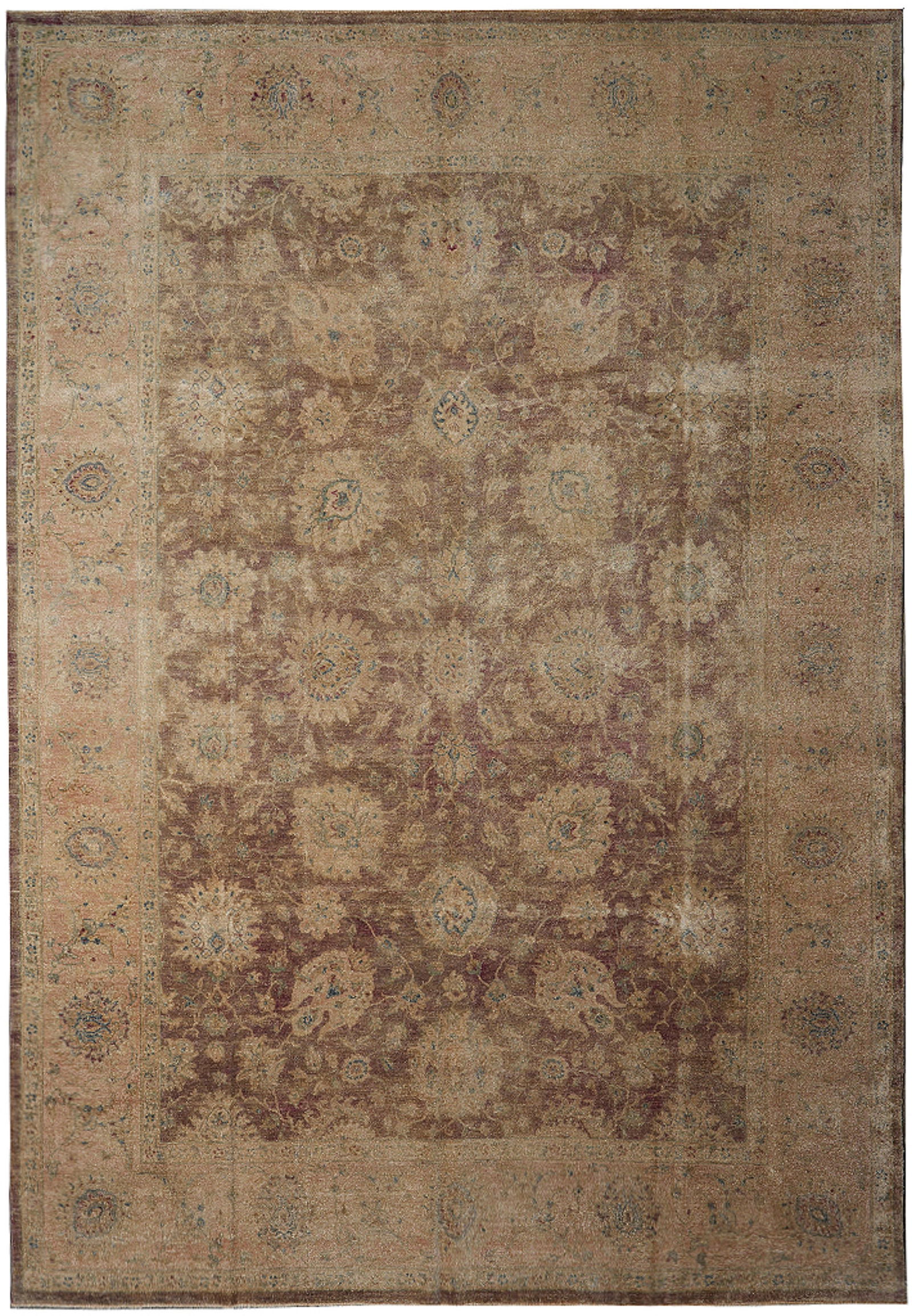 Rustic Brown Chobi Peshawar Rug 105 x 140 Inch Hand Knotted Wool Antique Look: Rustic Brown Chobi Peshawar Rug 105 x 140 Inch Hand Knotted Wool Antique Look Free continental US Shipping This 8.9 x 11.8 Rustic Brown Chobi Peshawar rug features an antique look with a traditional Z