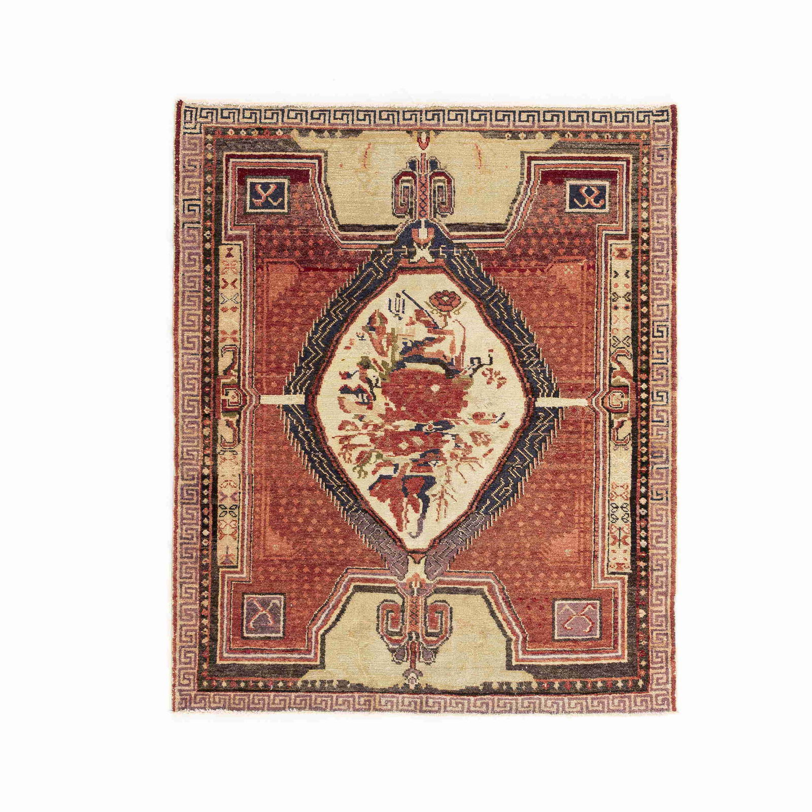 Authentic Handmade Anadol Wool Carpet 50.8 x 61 Double Knots: Authentic Handmade Anadol Wool Carpet 50.8 x 61 Double Knots Discover the exquisite craftsmanship of this authentic handmade Anadol carpet, woven from high-quality wool on wool. Featuring double knots