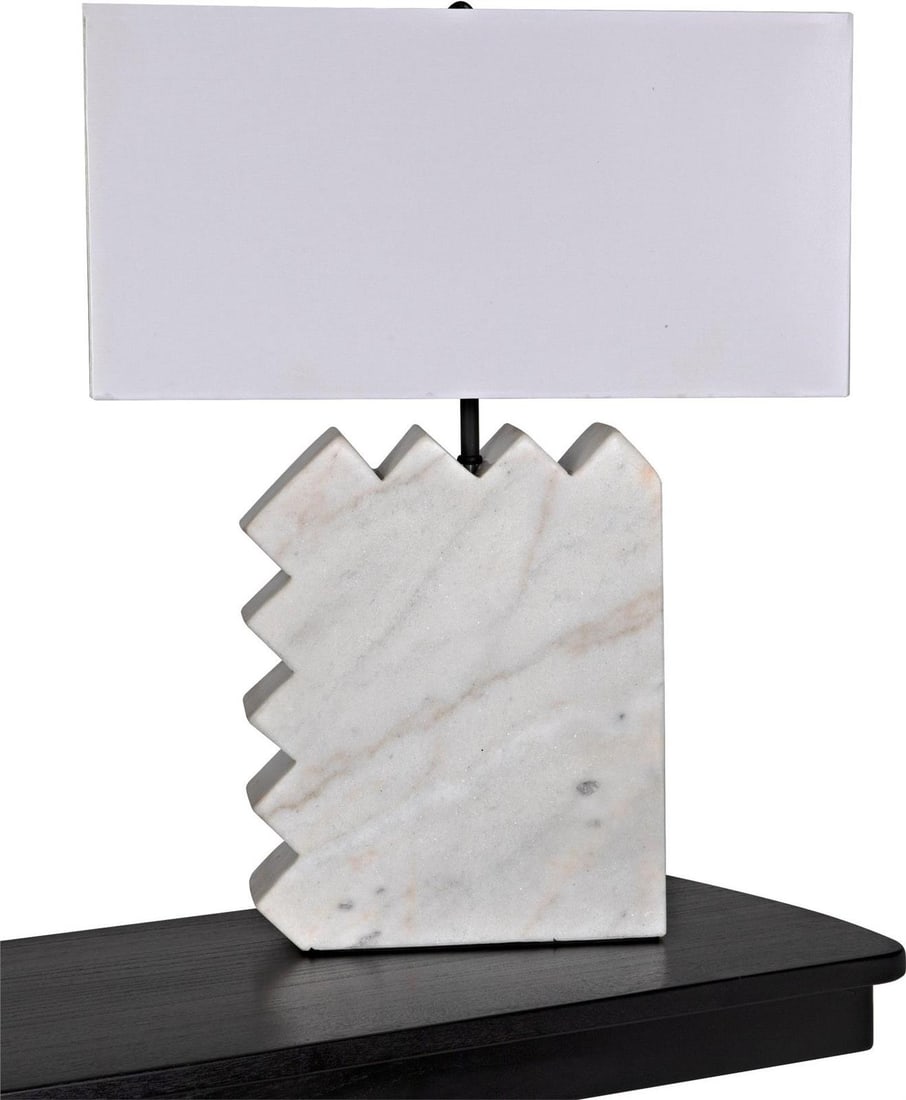 Elegant White Marble Lamp by Noir 26H Refined Design: Elegant White Marble Lamp by Noir 26H Refined Design Illuminate your space with the Traditional Marble Lamp, featuring a refined design that complements various decor styles. Crafted from stunning whi