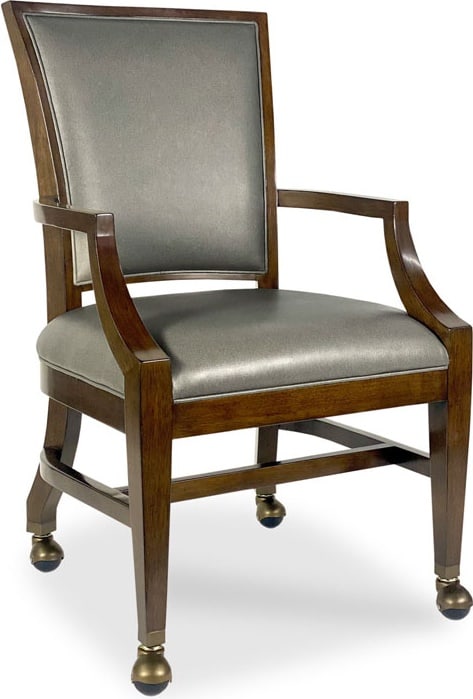 Woodbridge Sullivan Collection Gray Leather Game Chair with Casters: Woodbridge Sullivan Collection Gray Leather Game Chair with Casters Introducing the Sullivan Collection Gray Leather Chair, a sophisticated addition to any space. This game chair features a sleek gray