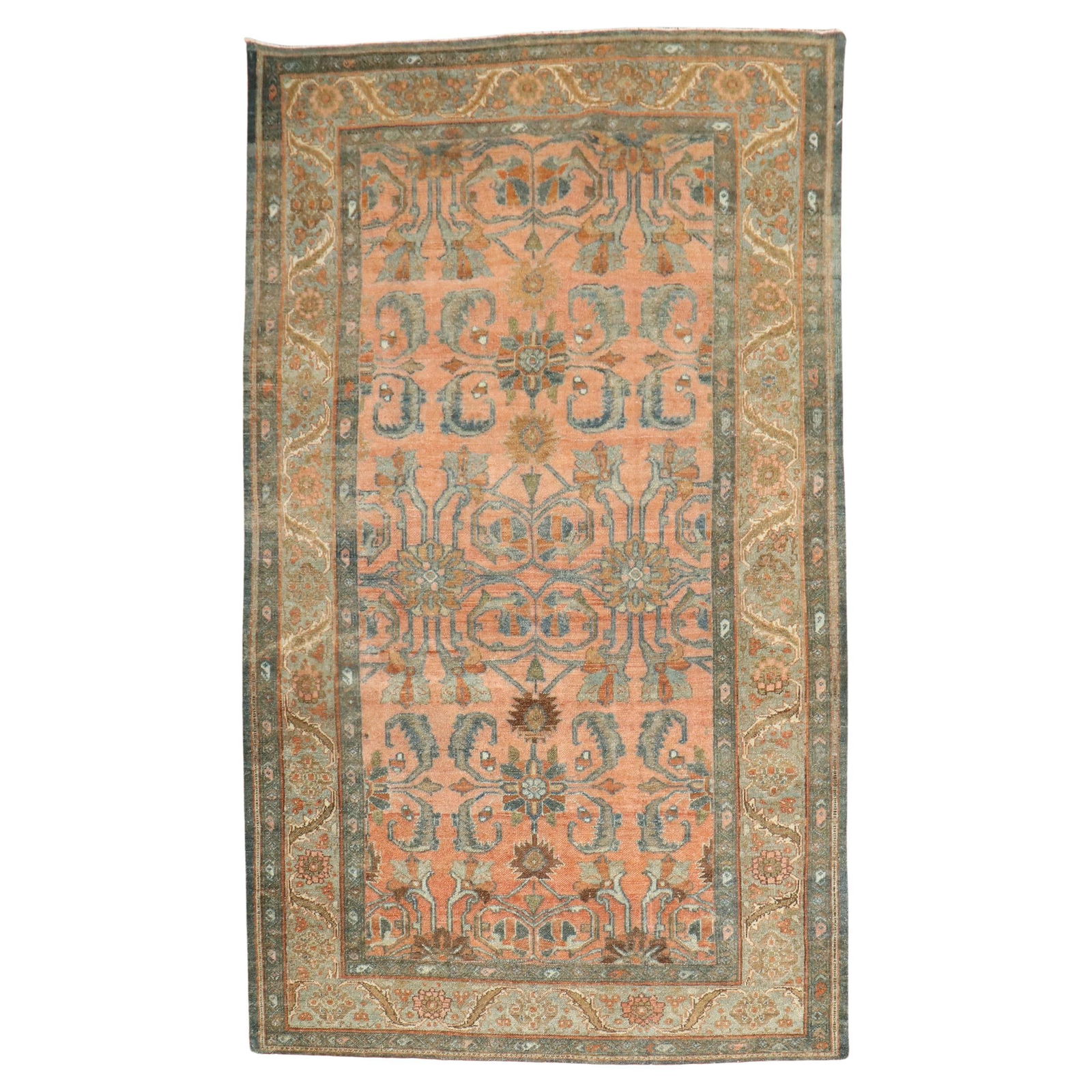 Zabihi Collection Antique Persian Bibikabad Rug Hand-Knotted Wool 50 x 81 in: Zabihi Collection Antique Persian Bibikabad Rug Hand-Knotted Wool 50 x 81 in Experience the elegance of this antique Persian Bibikabad rug, a stunning piece from the 20th century, crafted circa 1920.