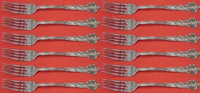 Reed & Barton Savannah Sterling Silver Fork Set of 12 Regular 7 3/8 in: Reed & Barton Savannah Sterling Silver Fork Set of 12 Regular 7 3/8 in Enhance your dining experience with this exquisite set of 12 regular forks from the Savannah pattern by Reed & Barton. Crafted fr