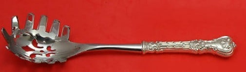 Whiting Sterling Silver King Edward Custom Pasta Server 11": Whiting Sterling Silver King Edward Custom Pasta Server 11" This exquisite pasta server features the King Edward pattern by Whiting, crafted from high-quality sterling silver. Measuring 11 inches in l