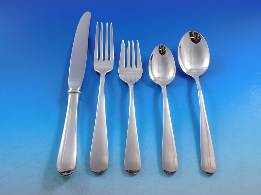 Kirk Old Maryland Plain Sterling Silver Flatware Set 65 Pieces for 12: Kirk Old Maryland Plain Sterling Silver Flatware Set 65 Pieces for 12 Enhance your dining experience with this exquisite Old Maryland Plain flatware set by Kirk, crafted from high-quality sterling sil