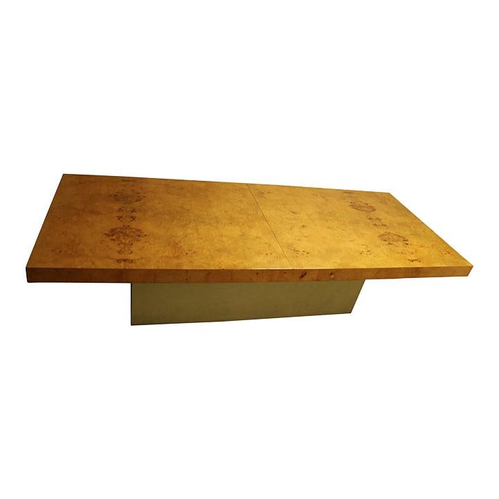 Impressive 120 Burlwood Dining Conference Table in Baughman Style: Impressive 120 Burlwood Dining Conference Table in Baughman Style This extraordinary ginormous burl top dining and conference table features a striking rectangular design. The impressive tabletop meas