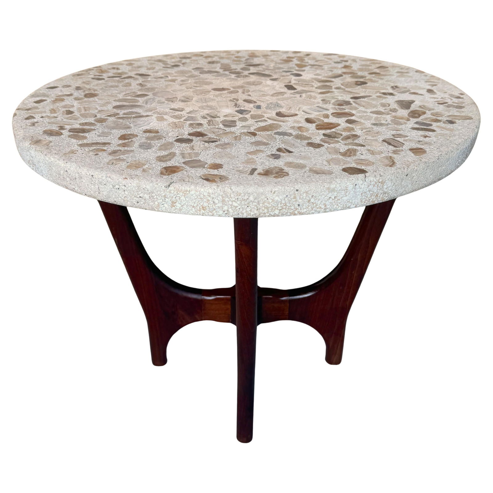 Harvey Probber 1960s Mid-Century Modern Terrazzo Side Table: Harvey Probber 1960s Mid-Century Modern Terrazzo Side Table This exquisite side table designed by Harvey Probber is a stunning example of Mid-Century Modern design, crafted in the 1960s. Standing at 1