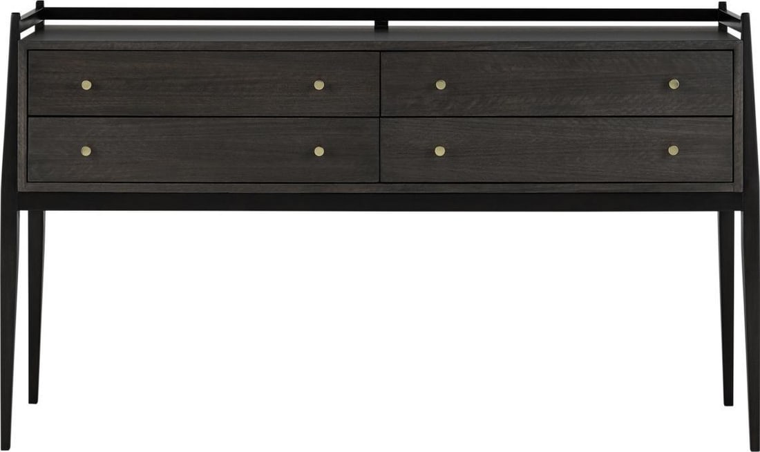 Currey Selig Console Table Solid Mahogany English Traditional Dark Mink Finish (1 of 3)