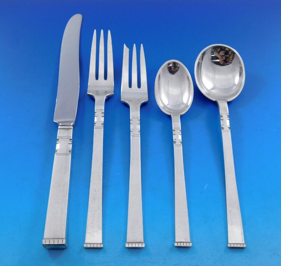 Gunnar Andersen Karen Sterling Silver Flatware Set 64 Pieces for 12: Gunnar Andersen Karen Sterling Silver Flatware Set 64 Pieces for 12 Discover the exquisite "Karen" sterling silver flatware set by Gunnar Andersen, a stunning collection that embodies the elegance of