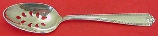 Westmorland Lady Hilton Sterling Silver Slotted Serving Spoon 9-Hole Custom: Westmorland Lady Hilton Sterling Silver Slotted Serving Spoon 9-Hole Custom Featuring the elegant Lady Hilton pattern, this custom-made slotted serving spoon is crafted from high-quality sterling silv
