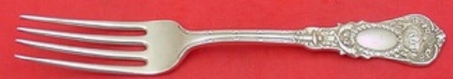 Durgin Empire Sterling Silver Dinner Fork 7 5/8 Inch Flatware: Durgin Empire Sterling Silver Dinner Fork 7 5/8 Inch Flatware This exquisite dinner fork, crafted by Durgin, features the elegant Empire pattern and is made of high-quality sterling silver. Measuring