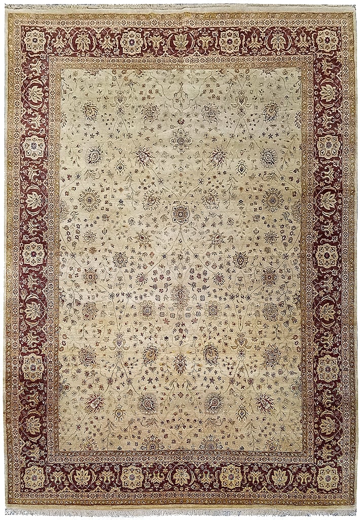 Handcrafted 9'3 x 14 Chobi Peshawar Floral Wool Rug: Handcrafted 9'3 x 14 Chobi Peshawar Floral Wool Rug Free continental US Shipping Transform your living space with this stunning 9' 3" x 14' Large Chobi Peshawar Rug. Handcrafted by skilled artisans, t