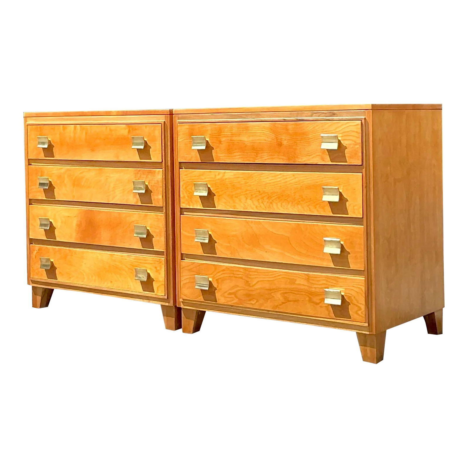 Pair of Vintage Mid-Century Modern Rockford Chests of Drawers: Pair of Vintage Mid-Century Modern Rockford Chests of Drawers Enhance your home decor with this stunning pair of Vintage Mid-Century Modern Rockford Chest of Drawers. Showcasing sleek lines and tapere