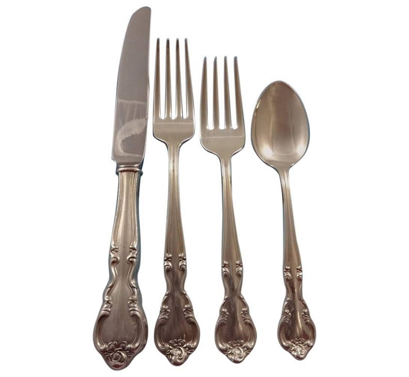 Easterling American Classic Sterling Silver Flatware Set 53 Pcs for 12: Easterling American Classic Sterling Silver Flatware Set 53 Pcs for 12 Complete your dining experience with this exquisite 53-piece Sterling Silver Flatware Set, featuring the elegant American Classic
