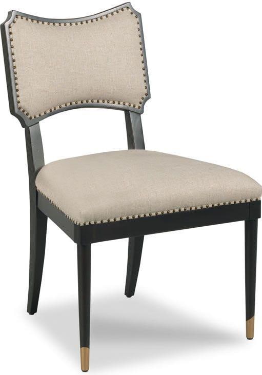 Woodbridge Traditional French Powers Side Chair Mahogany Black Brass Finish: Woodbridge Traditional French Powers Side Chair Mahogany Black Brass Finish Introducing the Traditional French Powers Side Chair, a perfect blend of elegance and functionality. Crafted from durable ma