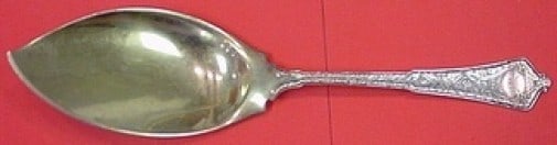 Tiffany & Co. Persian Sterling Silver Ice Cream Server Gold Wash 11": Tiffany & Co. Persian Sterling Silver Ice Cream Server Gold Wash 11" This exquisite ice cream server, crafted in the Persian pattern by Tiffany & Co., features a stunning gold wash finish. Made from h