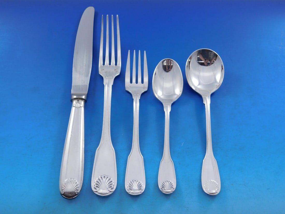 Christofle Arcantia Vendome Silverplated 42-Piece Flatware Set with Storage Chest: Christofle Arcantia Vendome Silverplated 42-Piece Flatware Set with Storage Chest Discover the elegance of the Arcantia (formerly Vendome) flatware service set by Christofle, a renowned French brand c