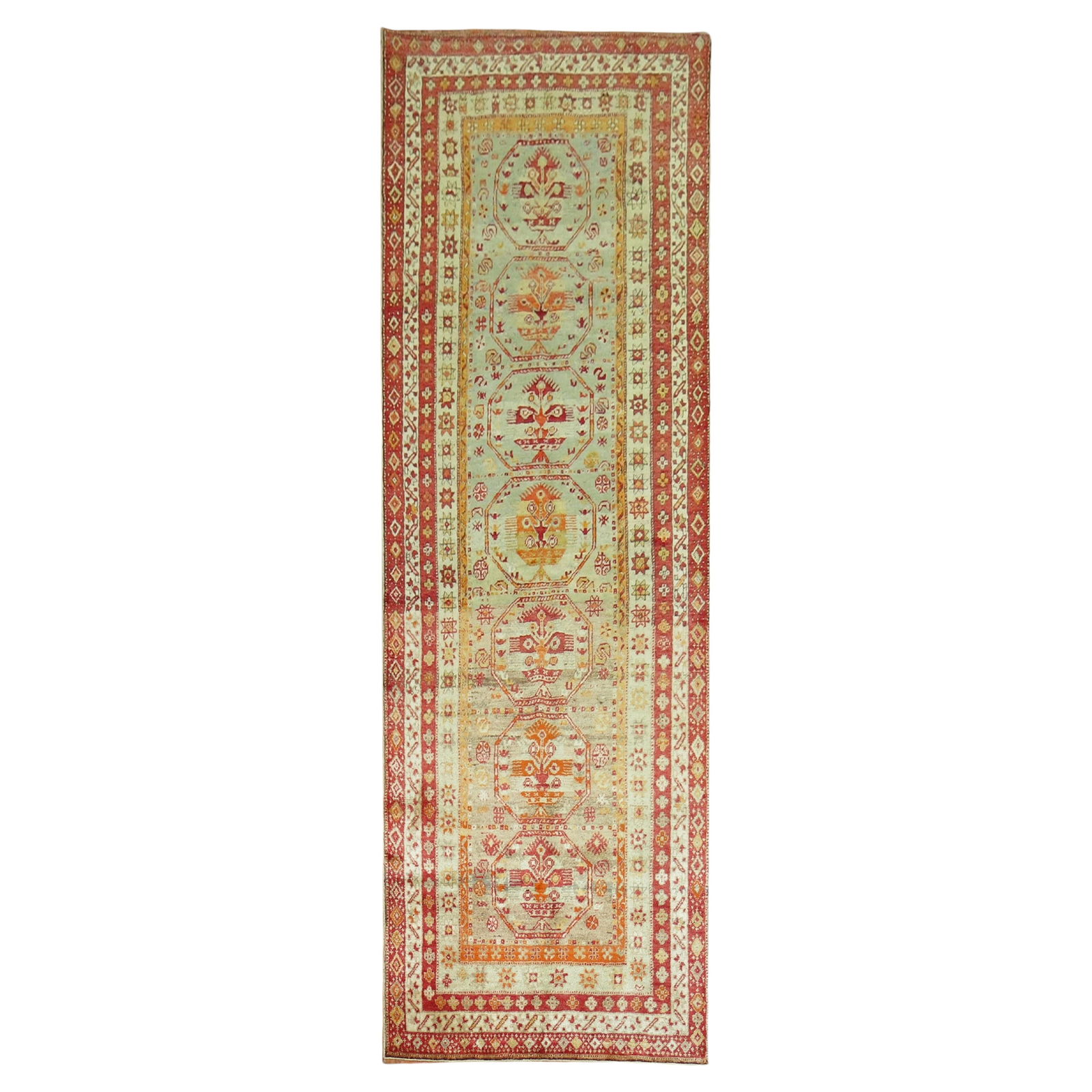 Antique Turkish Sivas Runner 39x109 Hand-Knotted Wool Agra Style: Antique Turkish Sivas Runner 39x109 Hand-Knotted Wool Agra Style Explore the beauty of this Antique Turkish Sivas Runner, a stunning piece that showcases the rich textile heritage of Turkey. Crafted f